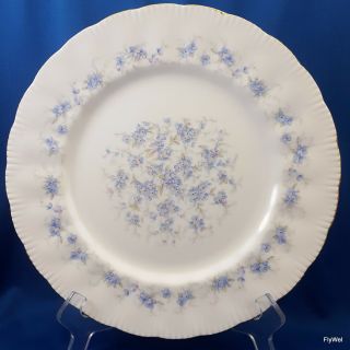 Paragon Petit Fleurs Dinner Plate White Bone China Blue Flowers Gold Trim 10.  75 "