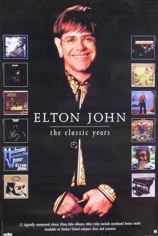 Elton John 1996 Cd Reissue Series Promo Poster
