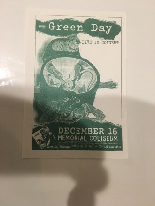 Green Day Insomniac Tour Handbill.  Portland Show.