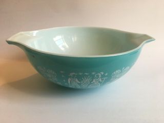 Vintage Pyrex Butterprint Turquoise Cinderella Mixing Nesting Bowl 4 Quart 444
