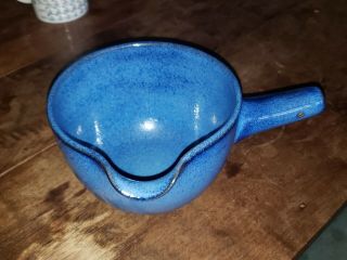 Vintage Edith Heath California Pottery Blue Moonstone Coupe Batter Bowl Pourer