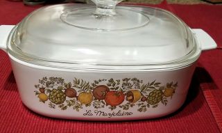 Vintage Corning Ware 2 Quart Spice Of Life Casserole Dish With Lid A - 9 - C