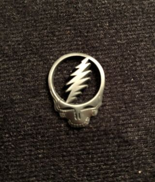 Grateful Dead Skull Pin Steal Your Face 1 1/4 In Cut Out Silver