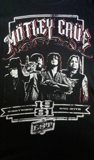 Vintage Motley Crue 2011 Tour Shirt 2xl Nikki Sixx Tommy Lee Mick Mars Vince