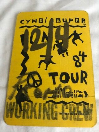 Cyndi Lauper - Special Guest Bangles - Backstage Pass Pittsburgh Civic Arena 12/4/84