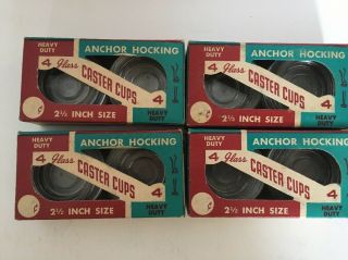 Vintage Anchor Hocking Glass Caster Cups 2.  25 " 4 Boxes