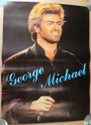 Vintage George Michael In Black Jacket Wham 1980 Large Poster Pop Icon 80s Rare