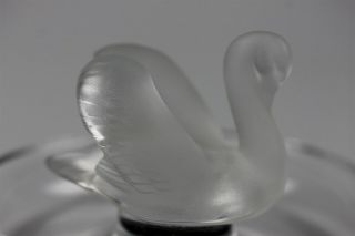 VTG LALIQUE France Art Glass Crystal CYGNE Swan Center Ring Trinket Dish NR RGH 2