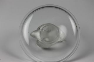 VTG LALIQUE France Art Glass Crystal CYGNE Swan Center Ring Trinket Dish NR RGH 5