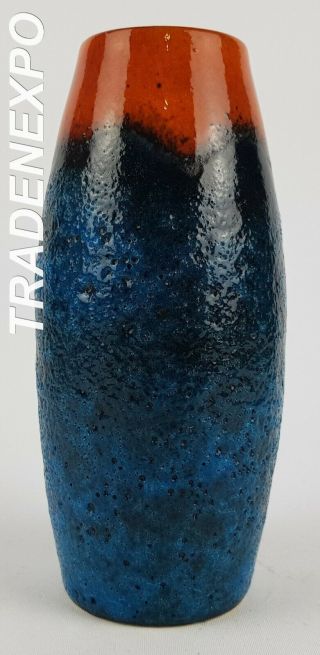 Vintage 1960 - 70s Scheurich Keramik Vase 522/18 West German Pottery Fat Lava Era