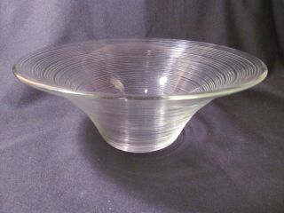Imperial Glass10 " Crystal Fruit Center Bowl Reeded 1936