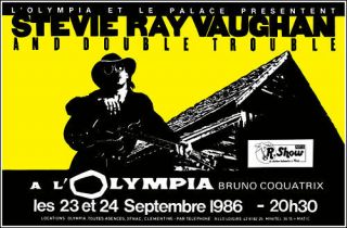 Stevie Ray Vaughan 1986 Paris Concert Poster
