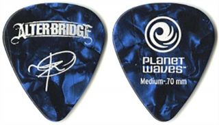 Alter Bridge Mark Tremonti Real Band 2011 Tour Signature Blue Guitar Pick Creed