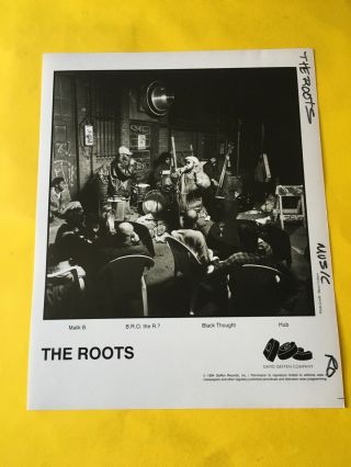 The Roots Press Photo 8x10,  Black Thought,  Questlove,  Geffen 1994.