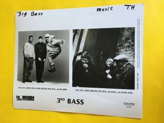3rd Bass Press Photo 8x10,  Richie Rich,  Mc Serch 1991 Columbia,  Def Jam.