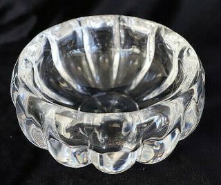 Heavy Lead Crystal Bowl With Vertical Variegated Sides 16 Cm Diameter 2.  2kg