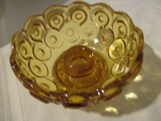 2 Vintage Moon and Stars Amber Glass Candlesticks Candle Holders.  L.  E.  Smith 3