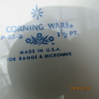 VINTAGE 5 pc Corning Ware Blue Cornflower Skillet P - 83 - B Sauce Pan P - 81 82 - B 6