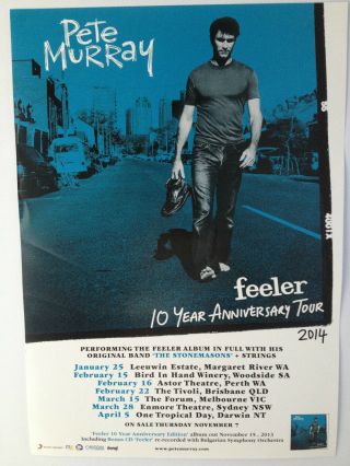 Pete Murray Feeler 10 Year Anniversary 2014 Australian Tour Poster A2