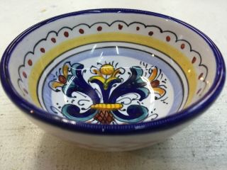 Deruta Pottery - 4 Inch Bowl Ricco Deruta - Made/painted by hand In Italy. 2