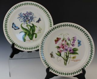 Pair Portmeirion Botanic Garden Porcelain 10 1/2 " Dinner Plates