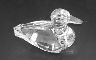 Baccarat France Crystal Swimming Duck Pre - Owned Signed Euc