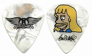 Aerosmith Brad Whitford Authentic Simpsons 2004 Tour Signature Band Guitar Pick