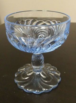 Caprice Moonlight Blue Cambridge Glass Pressed 2 Champagne Glass 1935 - 46