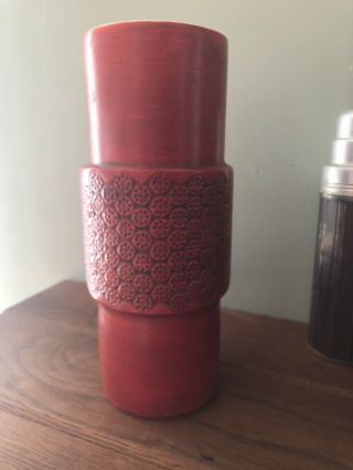 Mccoy Usa 677 Scandia Red Pottery Vase Vintage Mid Century