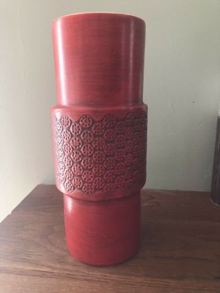 McCoy USA 677 Scandia RED Pottery Vase Vintage Mid Century 3