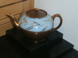 Vintage Sadler Teapot W/lid - Brown/blue & Shiny Gold - 2313 - England - 1940’s