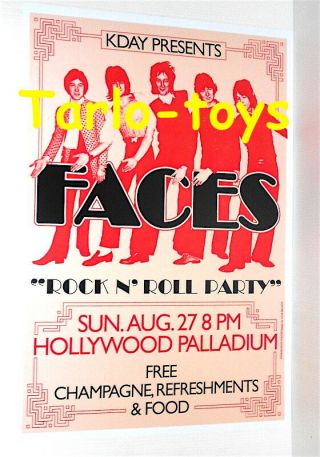 Rod Stewart - Faces - Los Angeles,  Usa - 27 August 1972 - Concert Poster
