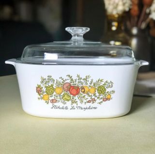 Corning Ware Spice Of Life 5 Quart 5l Large Casserole 10 " With Pyrex Lid A - 5 - B