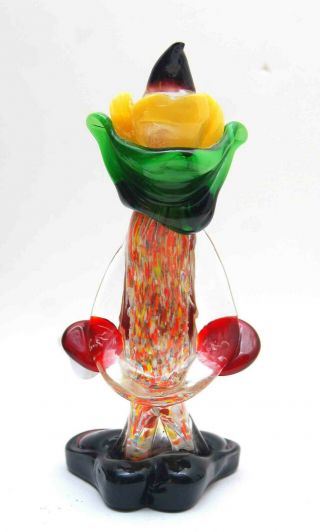 VINTAGE MURANO ART GLASS CLOWN FIGURINE WITH FOIL LABEL 2