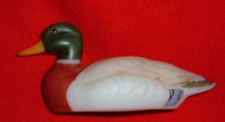 Fenton Mallard Duck Marilyn Wagner Collectible Hand Painted Art Glass Signed