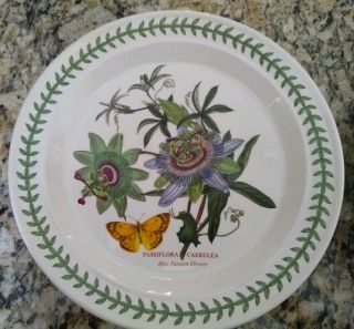 Portmeirion Botanic Garden Dinner Plates Passiflora Blue Passion Mums Set Of 2