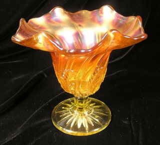 Westmoreland - Carnival Glass - Leaf Swirl - Compote