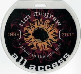 Tim Mcgraw 1999 Concert Laminate Backstage Pass A Place In The Sun Tour