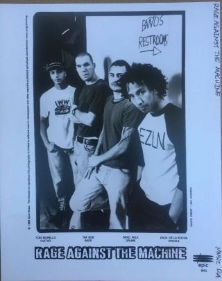 Rage Against The Machine Press Photo 8x10,  Tom Morello,  Zack De La Rocha Epic 96