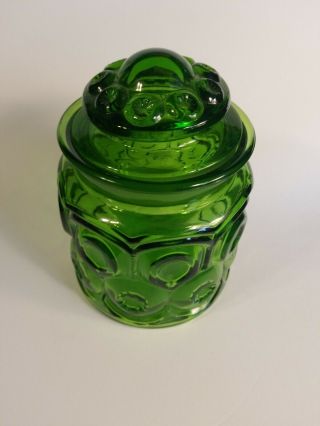 LE Smith Moon and Stars Avocado Green Canister Cookie Jar 7 