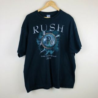 Rush Time Machine 2010 Tour T - Shirt Men’s Size Xl 100 Cotton Black Concert Tee