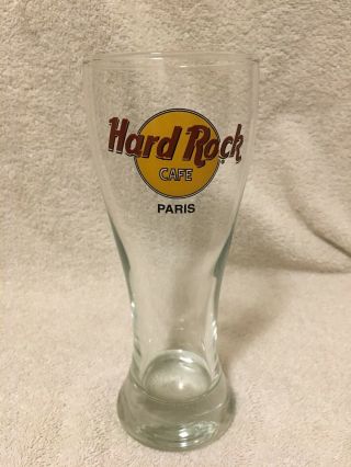 Euc Hard Rock Cafe Pilsner Style Beer Glass - Paris