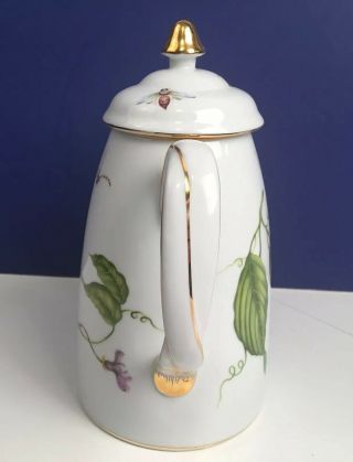I.  Godinger & Co.  PRIMAVERA Porcelain Teapot Insects Leaves & Creamer 4