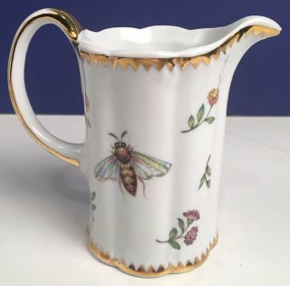 I.  Godinger & Co.  PRIMAVERA Porcelain Teapot Insects Leaves & Creamer 8
