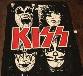 Kiss Rock Band Fleece Blanket 57x46 2009 Simmons Star Northwest Live Nation