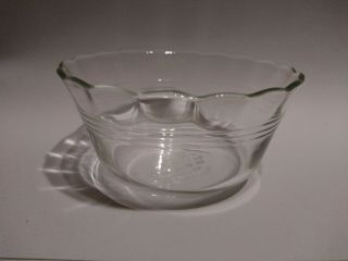 4 Vintage Glass Pyrex Bowls Custard Cups Bowls Ramekin Scallop 3 Ring