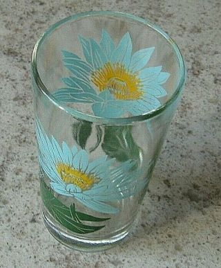Vintage Peanut Butter Glass Blue Beauty Water Lily 5 Inches Tall
