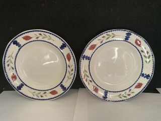 Set Of 2 8 " Adams China Lancaster Pattern Salad Plates,  Ironstone England