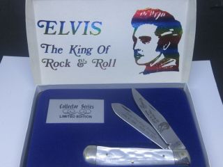 Vintage Elvis The King Of Rock And Roll Pearl Handle Double Blade Pocket Knife