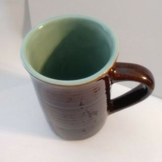Red Wing Usa Pottery Village Coffee Mug Cup Brown Blue/green Ships